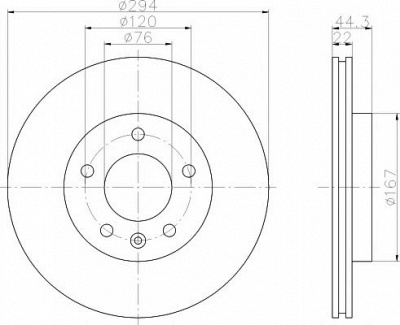 HELLA PAGID 8dd355109701 -  Тормозной диск